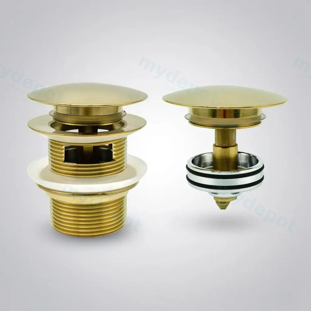 40mm Brushed Gold Pop-Up Waste With Overflow