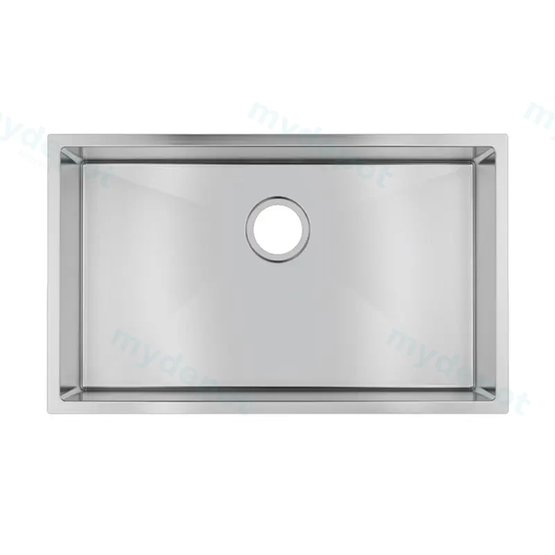 (C-762)Round Corner Chrome Stainless Steel Handmade Single Bowl Kitchen Sink 762*457*254mm