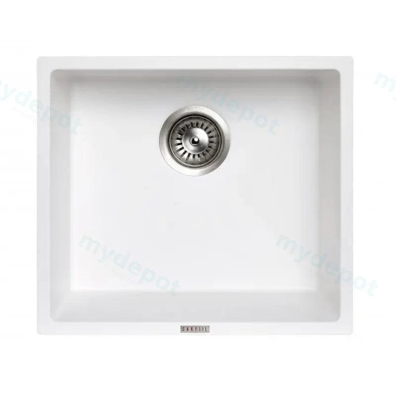White Carysil Magic Salsa Granite Single Bowl Stone Kitchen Sink 457*406mm