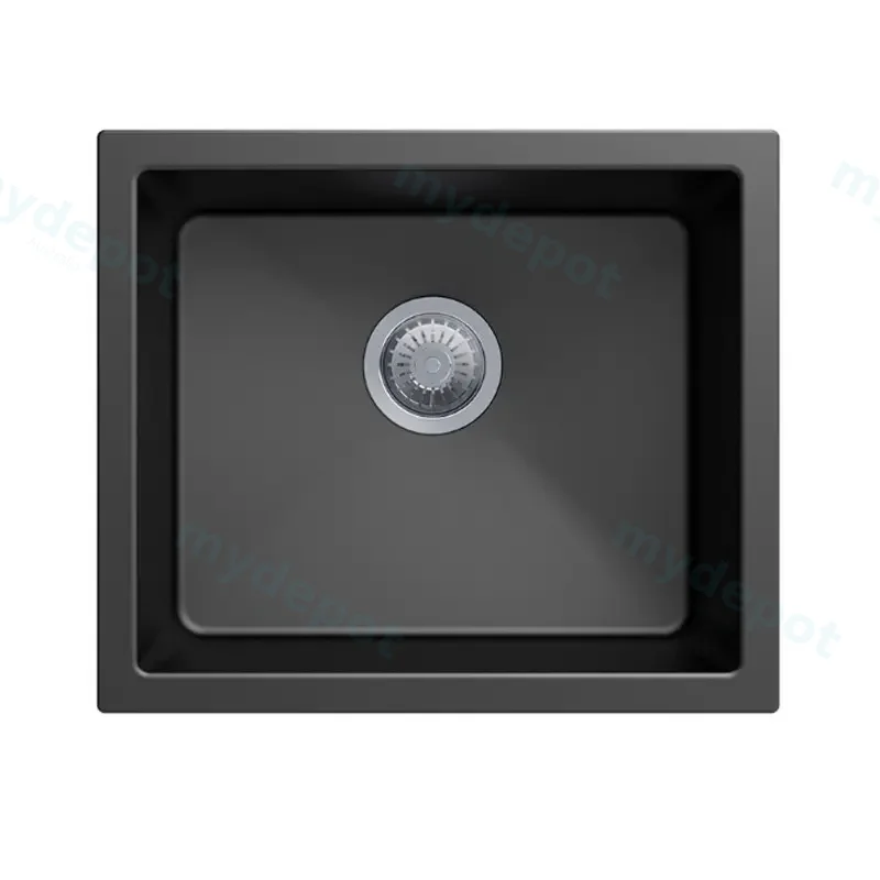 Black Carysil Salsa Granite Single Bowl Stone Kitchen Sink 533*457mm