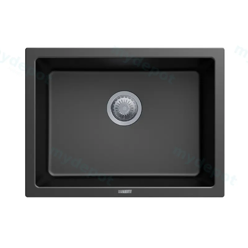 Black Carysil Big Bowl Granite Single Bowl Stone Kitchen Sink 610*457mm
