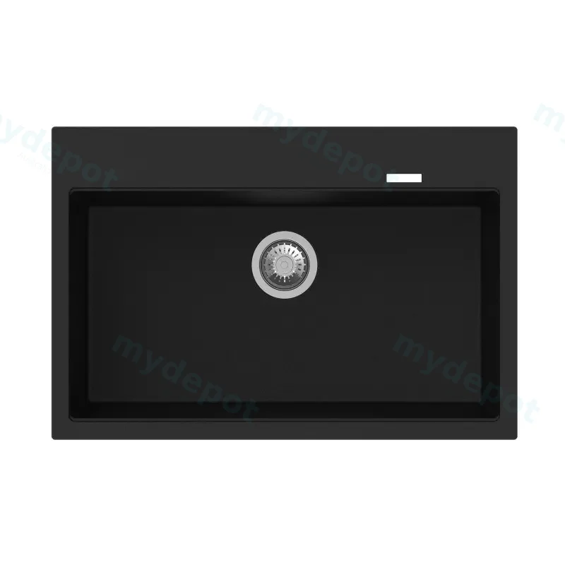 Black Carysil Waltz 780 Granite Single Bowl Stone Kitchen Sink 780*510*220mm