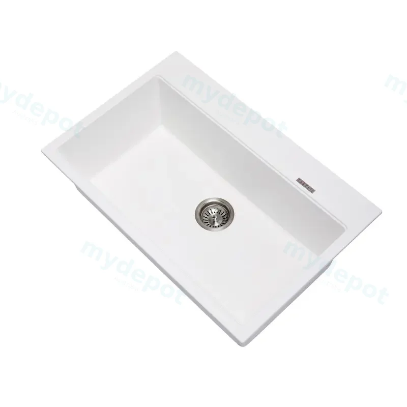 White Carysil Waltz 780 Granite Single Bowl Stone Kitchen Sink 780*510*220mm