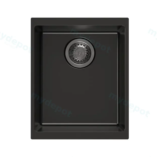 Black Carysil Enigma N100N Granite Single Bowl Stone Kitchen Sink 370*460*200mm