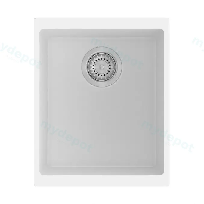 White Carysil Enigma N100N Granite Single Bowl Stone Kitchen Sink 370*460*200mm