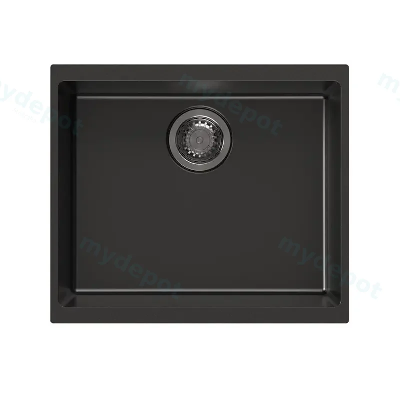Black Carysil Enigma N100S Granite Single Bowl Stone Kitchen Sink 530*460*200mm