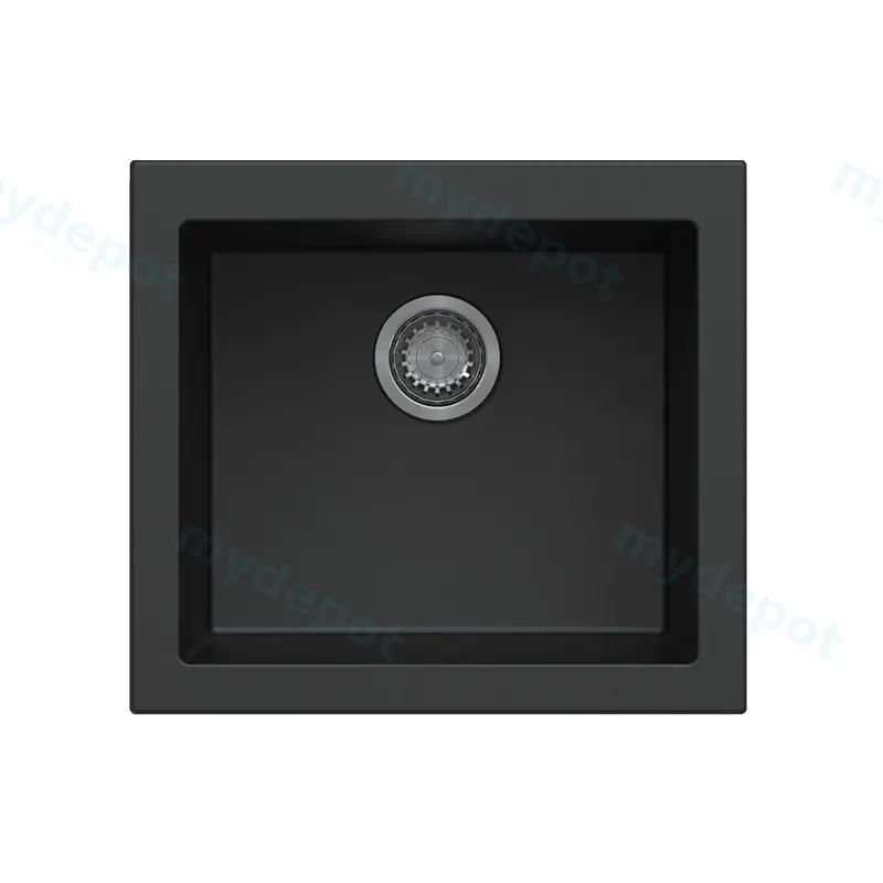 Black Carysil Maples N100U Granite Single Bowl Stone Kitchen Sink 540*473*241mm(Undermount Only)