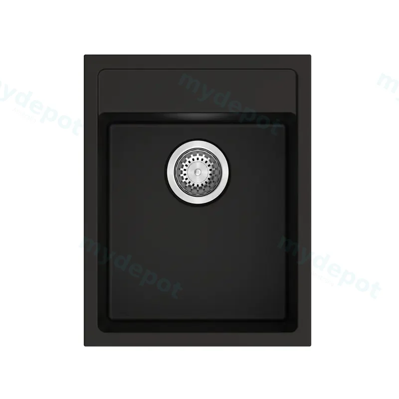 Black Carysil Waltz 400 Grainte Single Bowl Stone Kitchen Sink 400*500*200mm