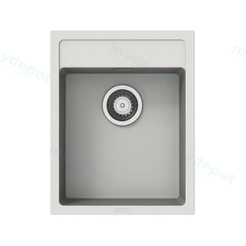 White Carysil Waltz 400 Grainte Single Bowl Stone Kitchen Sink 400*500*200mm