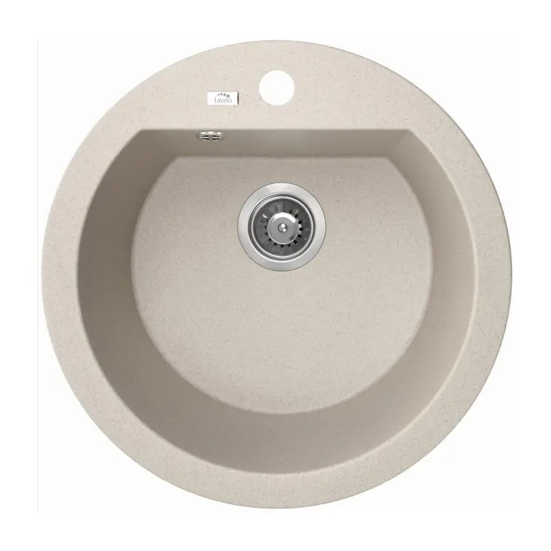 Laveo Dafne Beige Granite Single Bowl Stone Kitchen Sink 510*205mm(Including Space Saving Siphon And Click-Clack Plug)