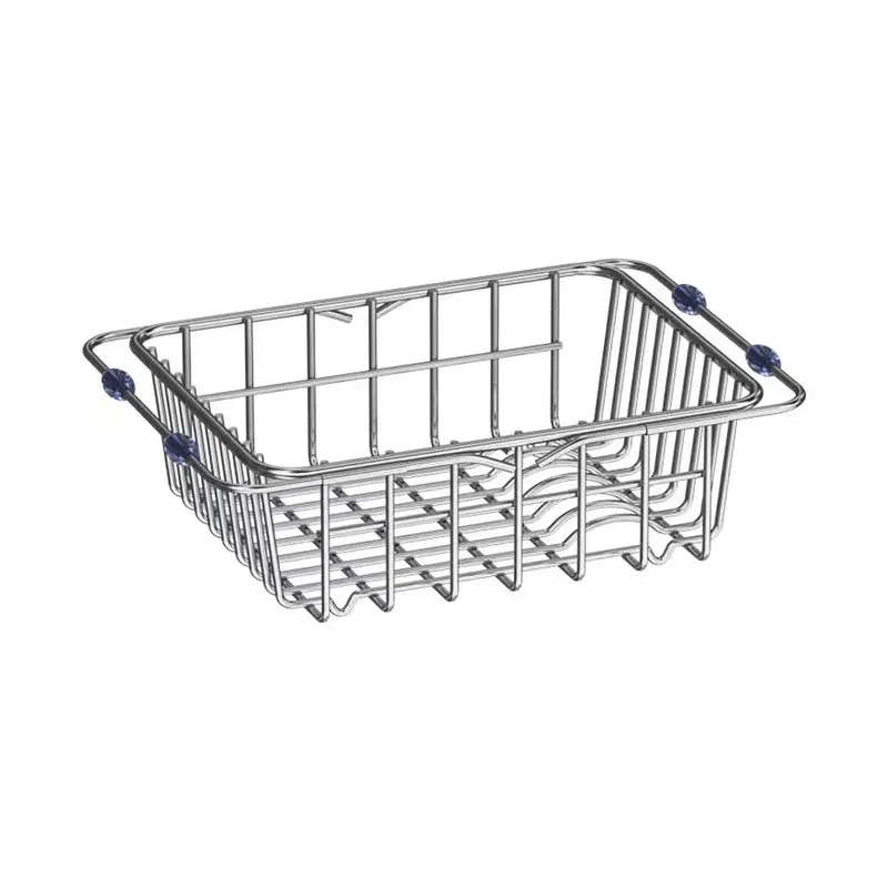 Flexible Stainless Steel Chrome PVD Coating Sink Basket/Dish Rack