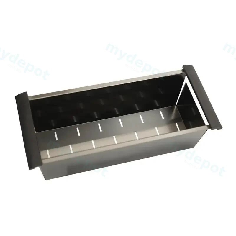 Gun Metal Black Stainless Steel Kitchen Sink Colander 440*190*130mm