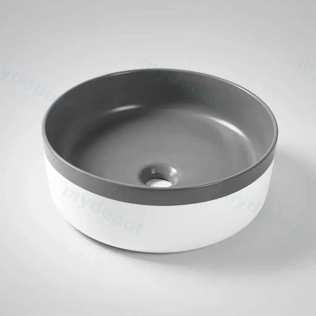 375*375*135mm Color Plus Textured Exterior Finish & Matte Dark Grey Interior Finish Above Counter Basin(32mm Nonoverflow)