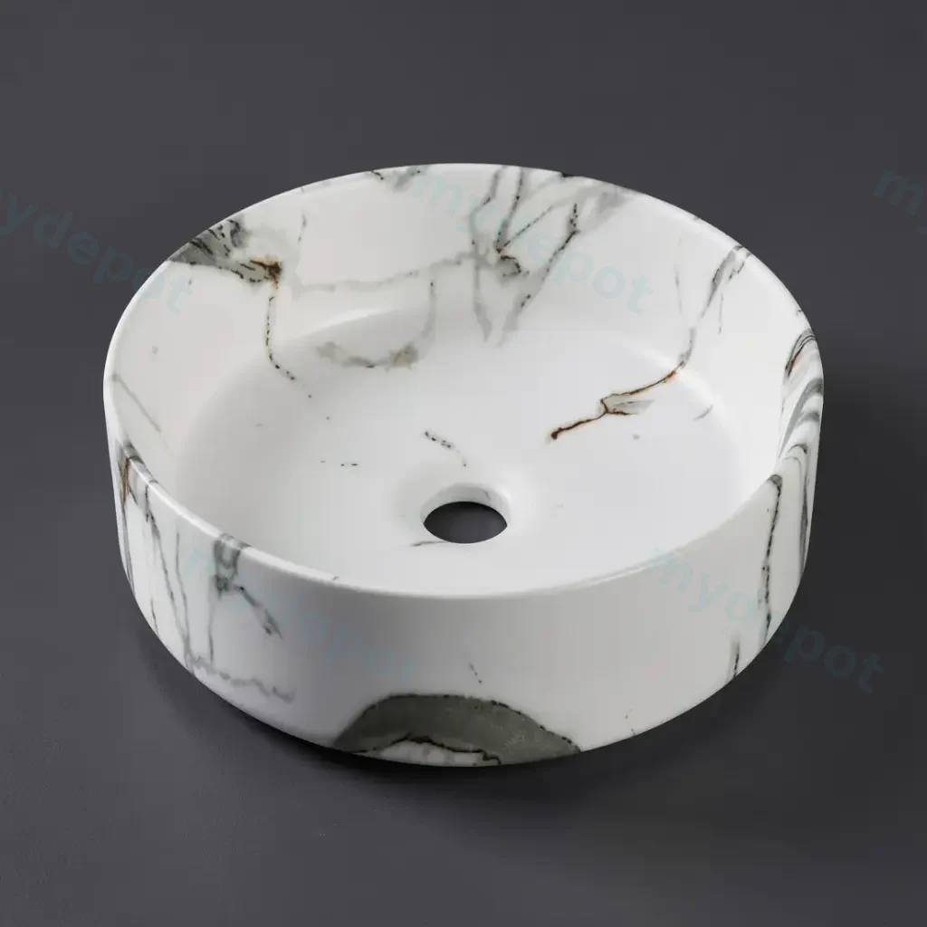 360*360*125mm Carrara Matte White Above Counter Basin(32mm Nonoverflow)