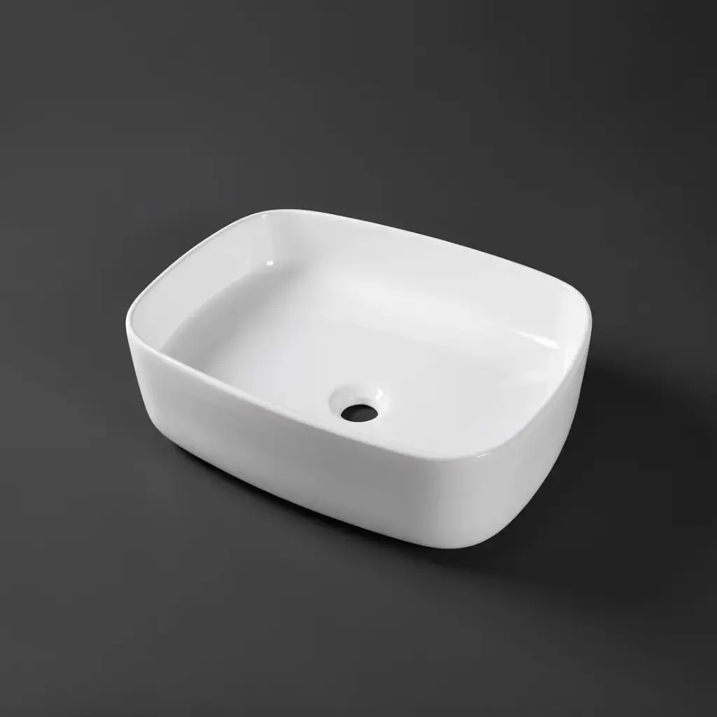 500*370*135mm Gloss White Above Counter Basin(32mm Nonoverflow)