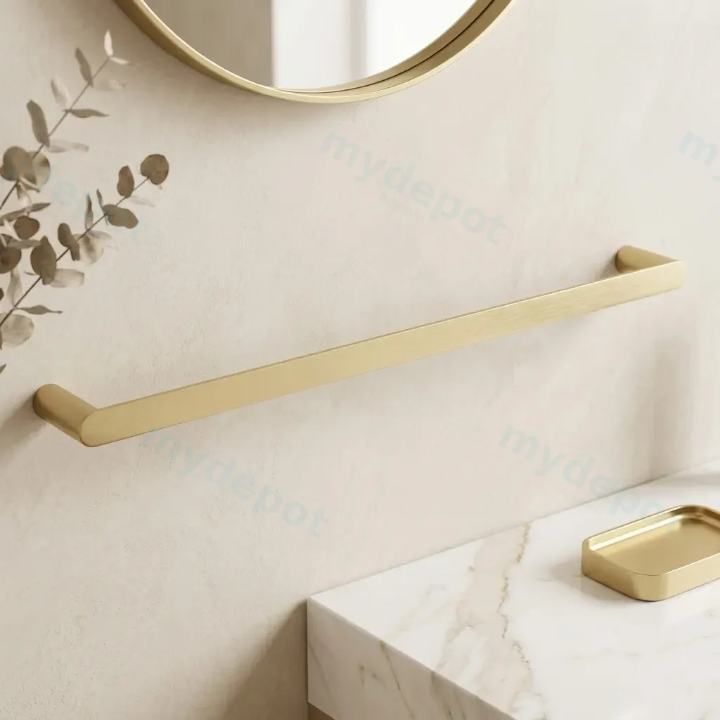 [41754] RUSHY Series Brushed Brass Single Towel Rail 800mm