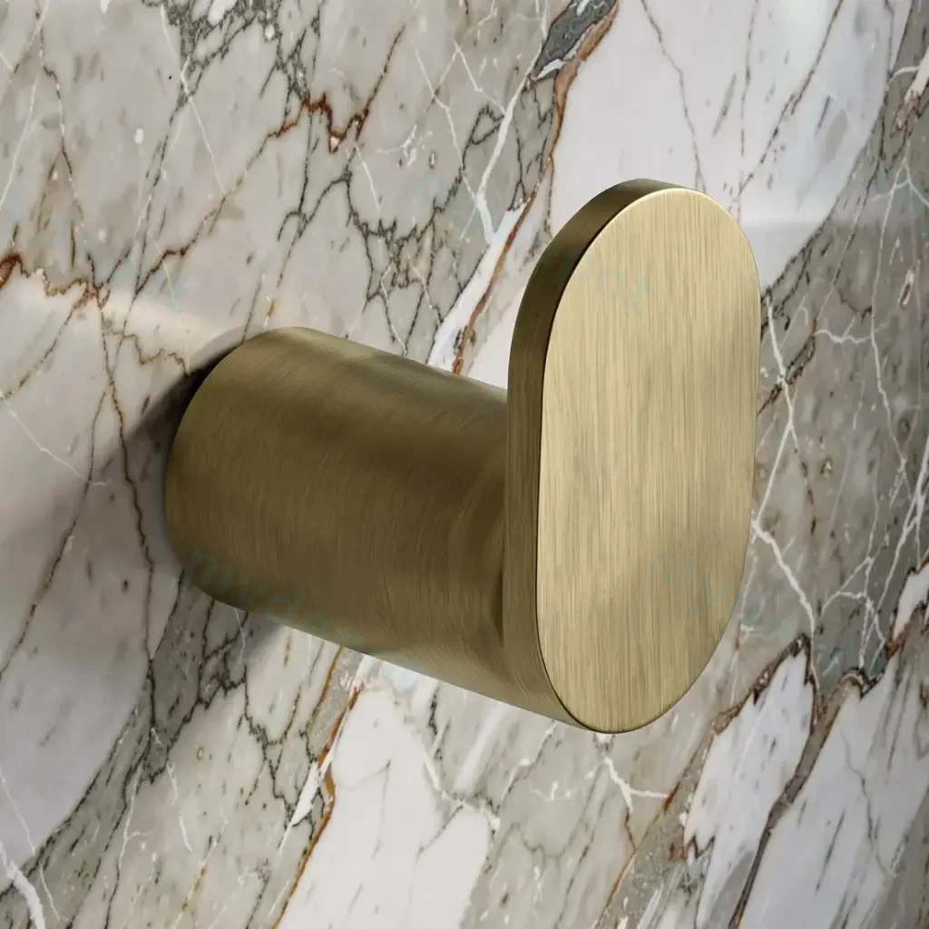 [41762] RUSHY Series Brushed Brass Round Robe Hook