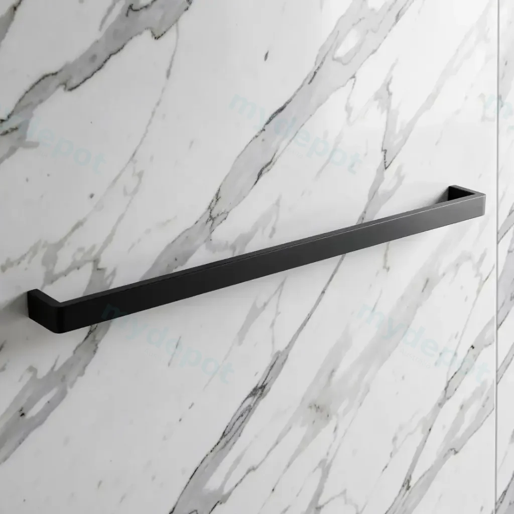 [41772] IVANO Series Black Single Towel Rail 800mm