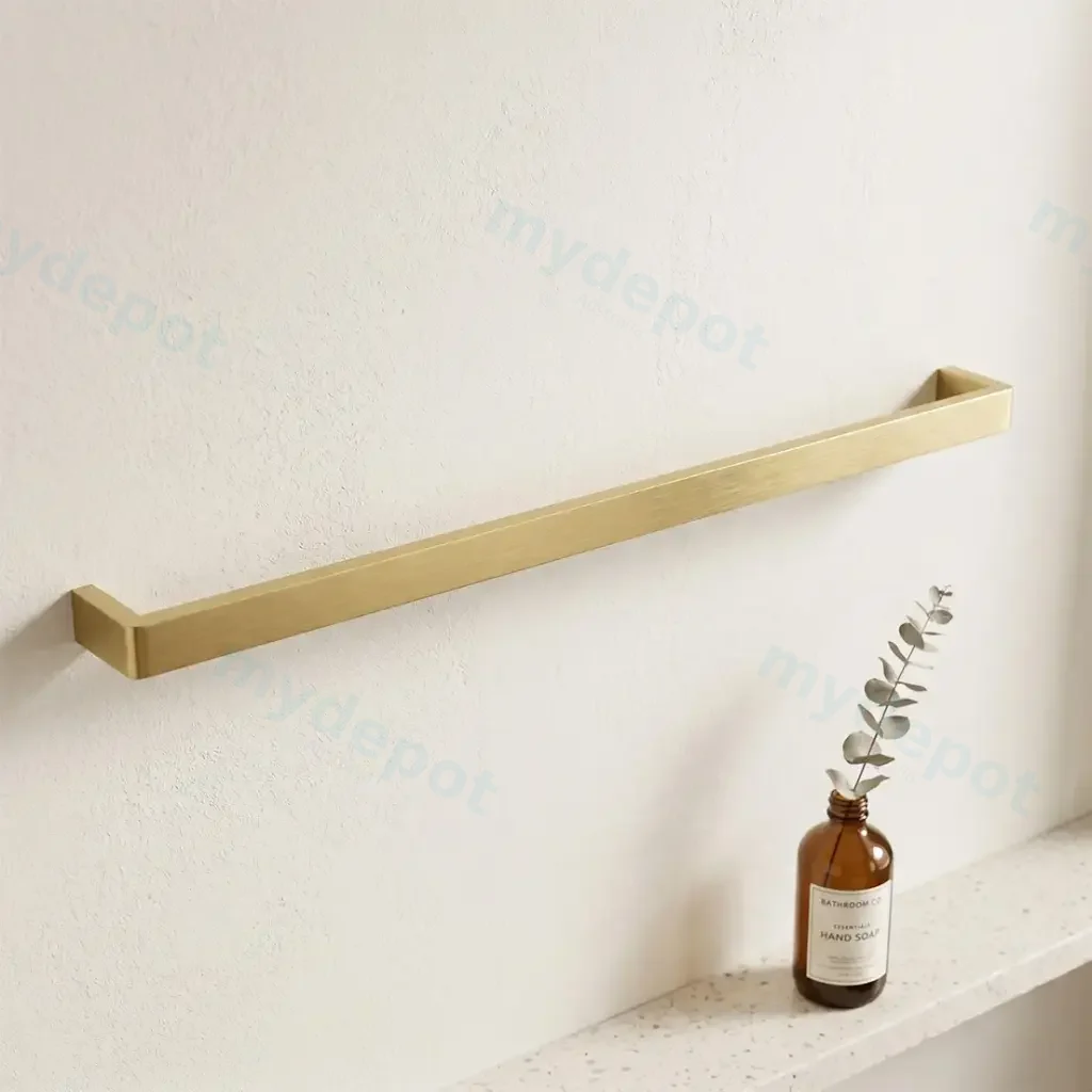 [41773] IVANO Series Brushed Brass Single Towel Rail 800mm