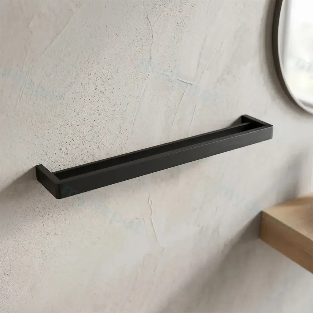 [41777] IVANO Series Black Double Towel Rail 600mm