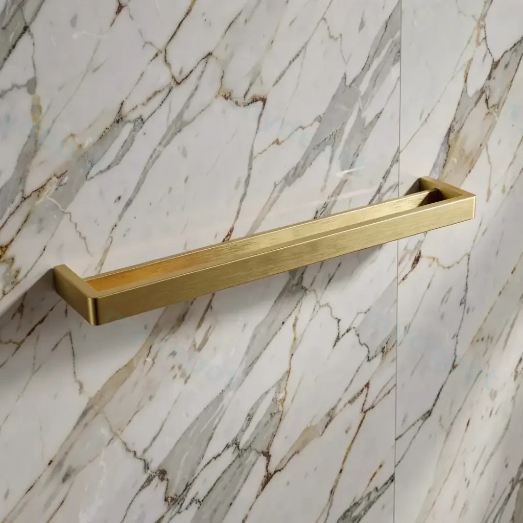 [41778] IVANO Series Brushed Brass Double Towel Rail 600mm