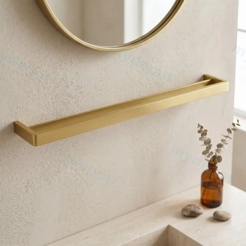 [41783] IVANO Series Brushed Brass Double Towel Rail 800mm