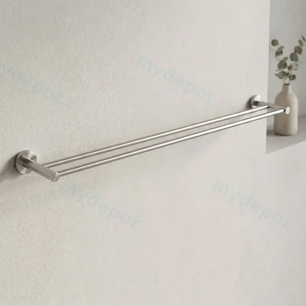 [41844] LUCID PIN Series Brushed Nickel Double Towel Rail Rail 790mm