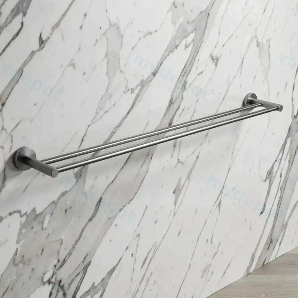 [41845] LUCID PIN Series Gun Metal Grey Double Towel Rail Rail 790mm