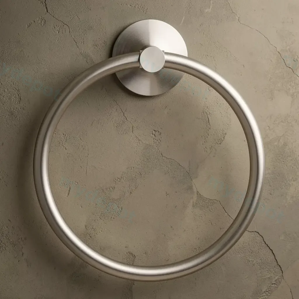 [41849] LUCID PIN Series Round Brushed Nickel Towel Ring