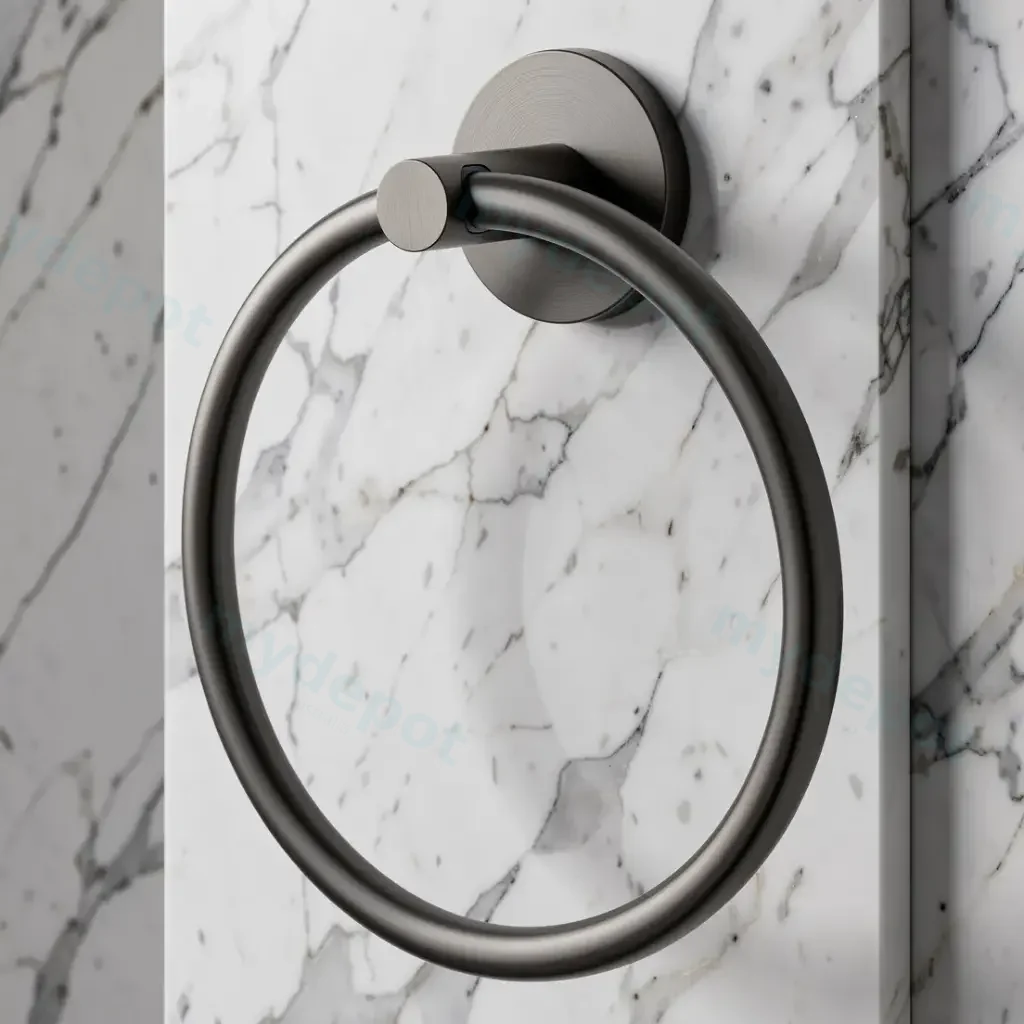 [41850] LUCID PIN Series Round Gun Metal Grey Towel Ring