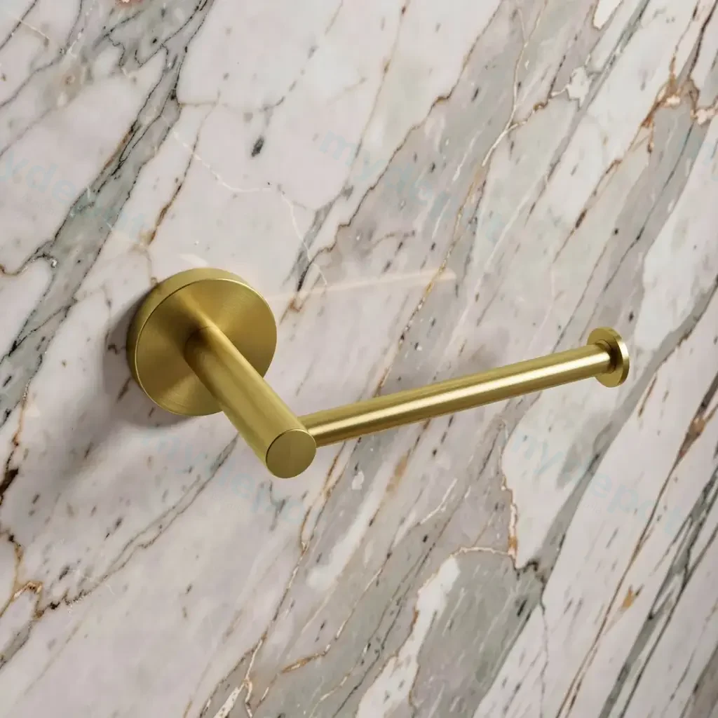 [41857] LUCID PIN Series Brushed Brass Toilet Paper Roll Holder