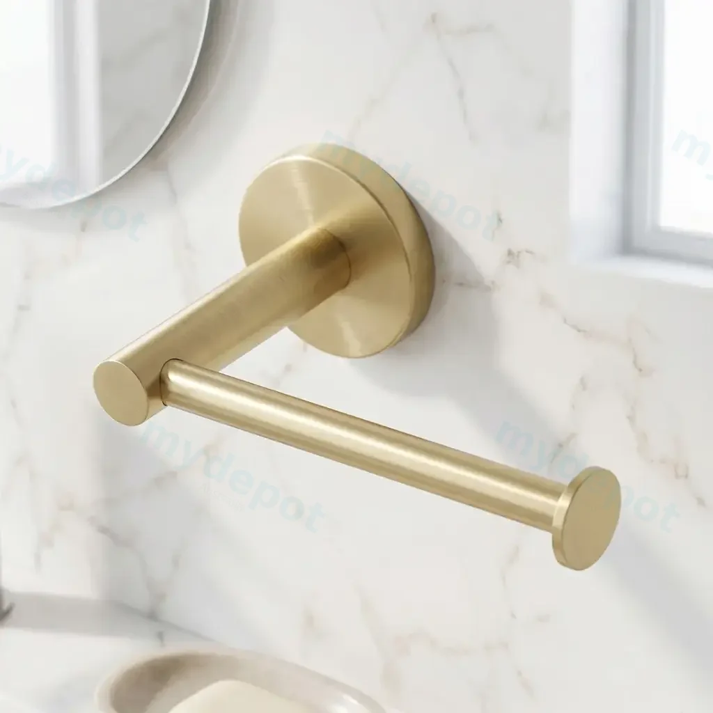 [41860] LUCID PIN Series Light Brushed Brass Toilet Paper Roll Holder