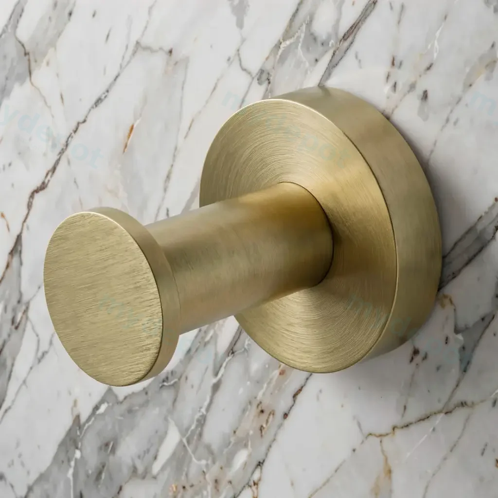 [41863] LUCID PIN Series Brushed Brass Robe Hook