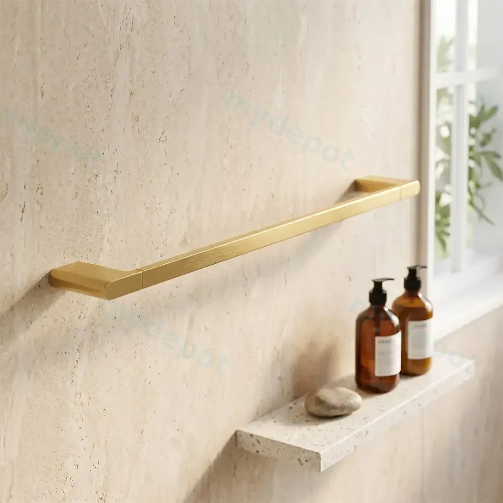 [41885] VOG Series Brushed Brass Single Towel Rail 600mm