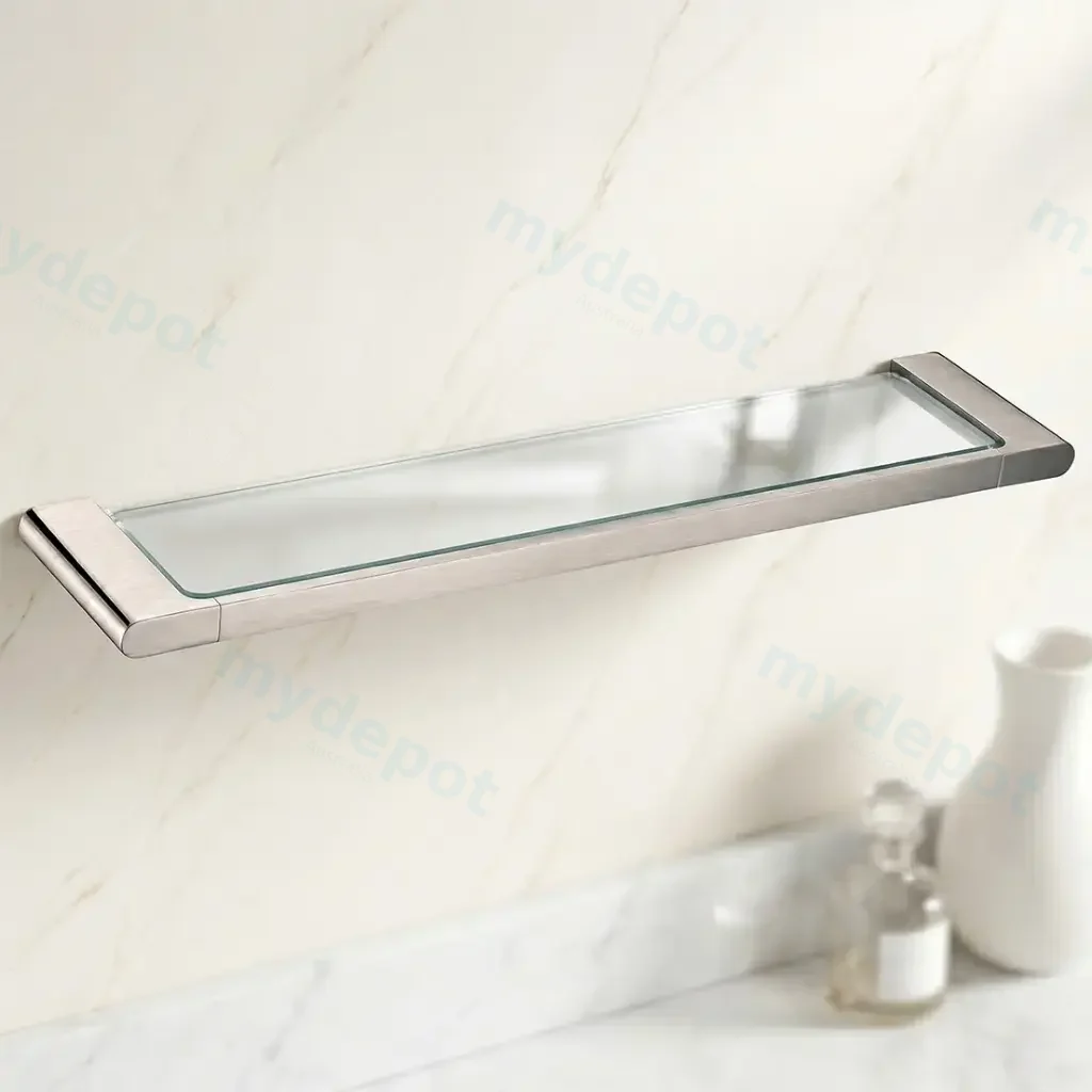 VOG Series Brushed Nickel Glass Shelf