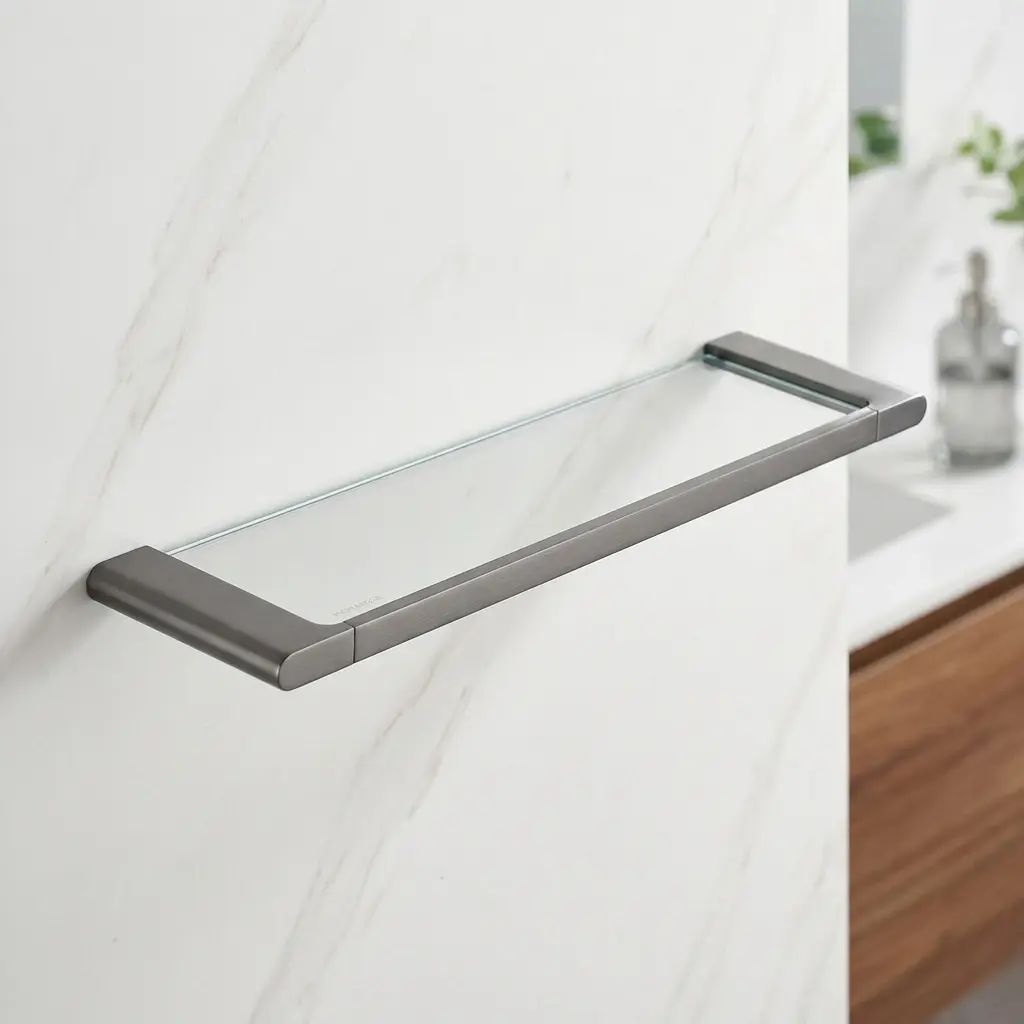 VOG Series Gun Metal Grey Glass Shelf
