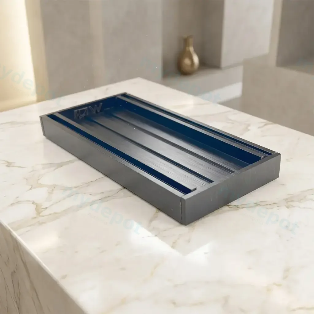100*100*26mm Muses Brushed Black Ezy Flow Tile Insert Grate(Maximum 5600mm,50mm Waste)