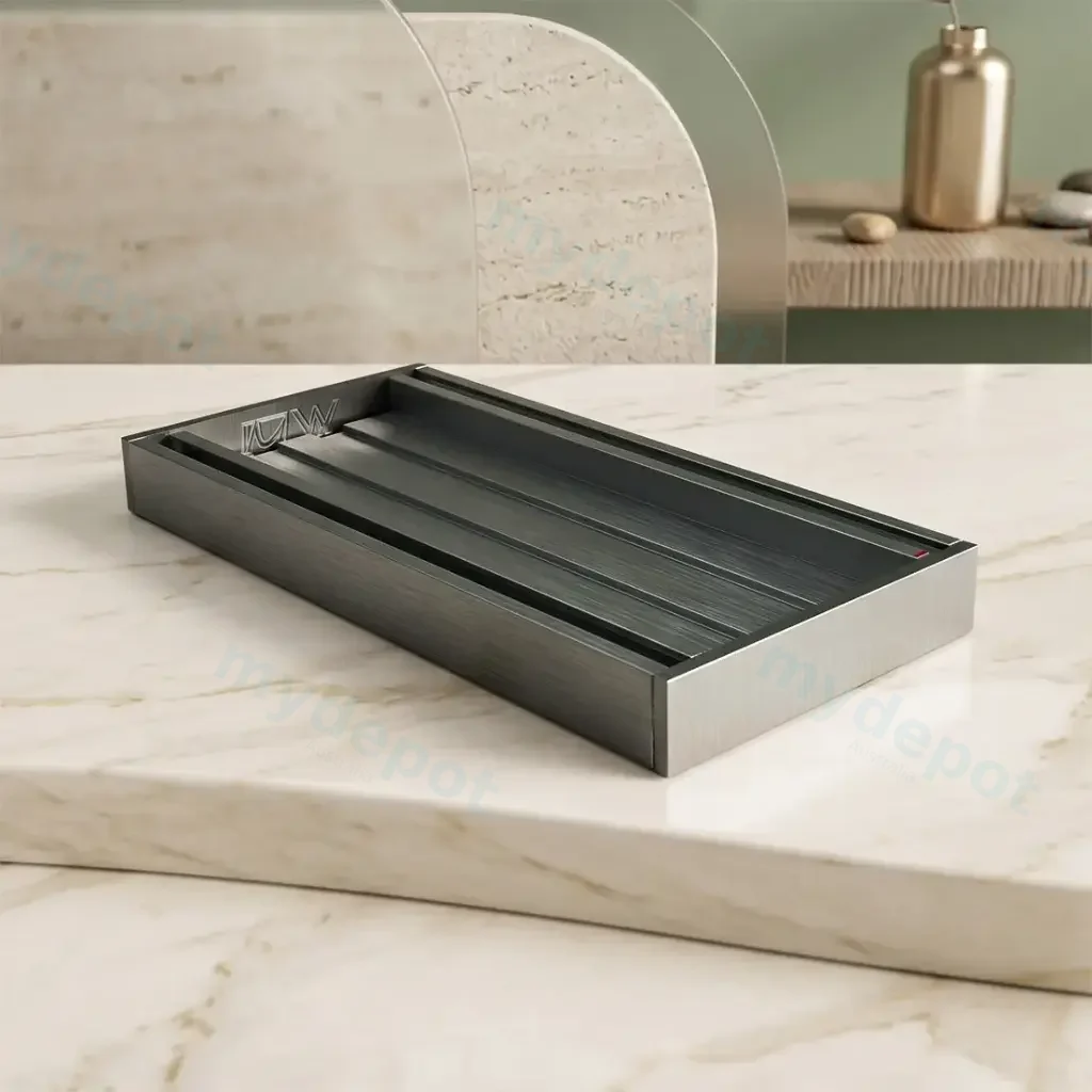 100*100*35mm Muses Gun Metal Grey Ezy Flow Tile Insert Grate(Maximum 5600mm,80mm Waste)