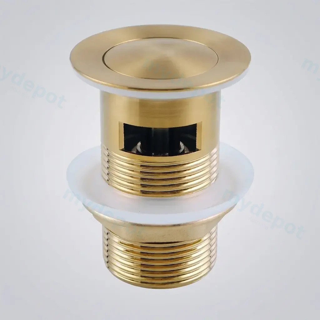 32/40mm Brushed Brass Basin Pop Up Waste With Overflow(Brass)