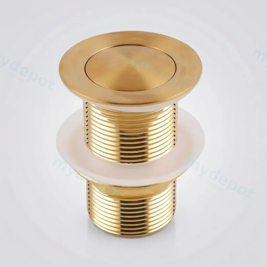 32/40mm Brushed Brass Basin Pop Up Waste Without Overflow(Brass)