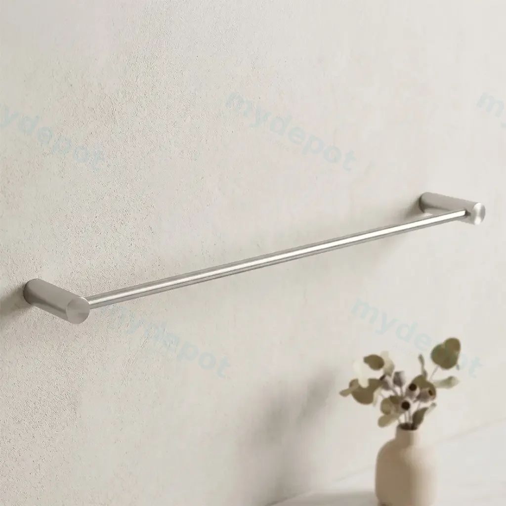 Brushed Nickel Single Towel Rail 600mm