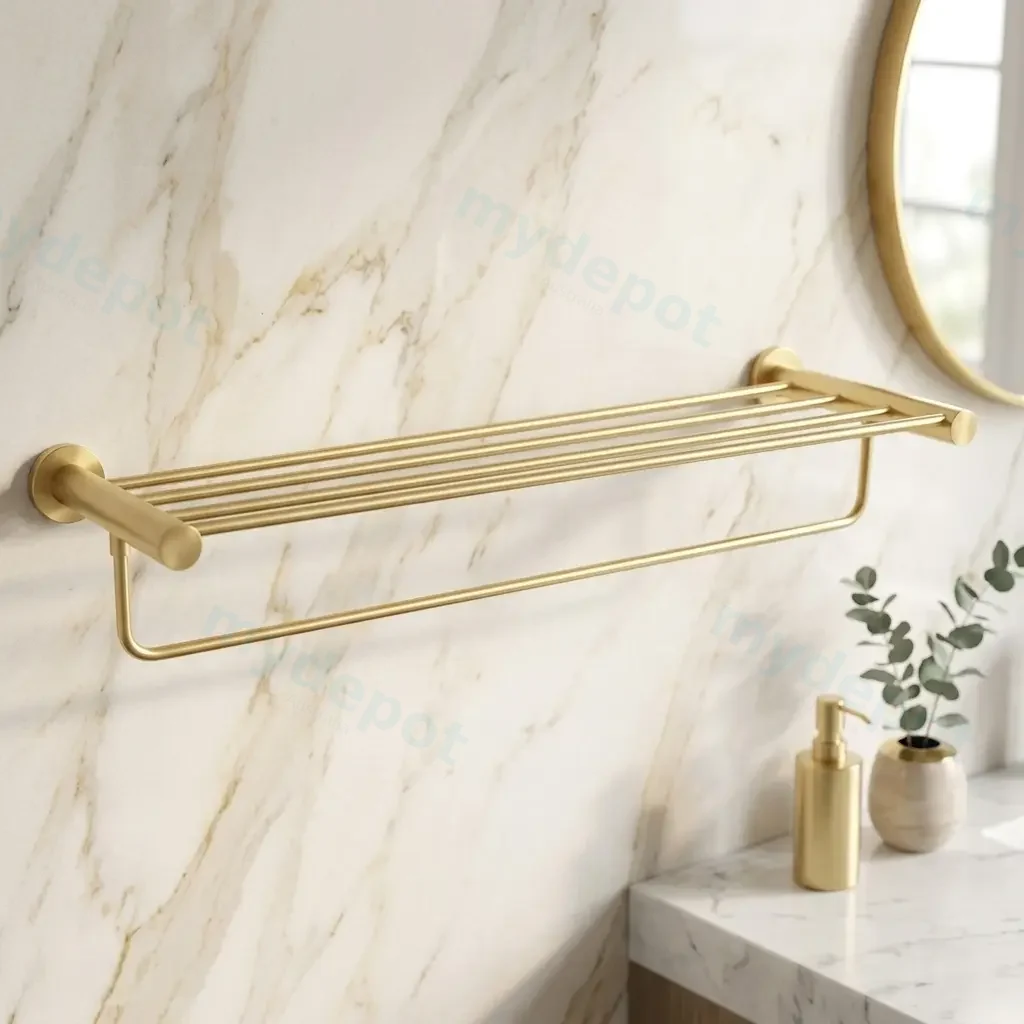 Brushed Brass Shower Shelf